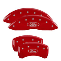 MGP 4 Caliper Covers Engraved Front & Rear Oval logo/Ford Red finish silver ch - 10229SFRDRD