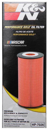 K&N Performance Oil Filter for 14-17 Dodge Durango 3.6L / 14-17 Jeep Grand Cherokee 3.6L - HP-7026