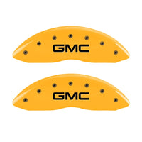 MGP Front set 2 Caliper Covers Engraved Front GMC Yellow finish black ch - 34207FGMCYL