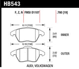Hawk 2006-2009 Audi A3 TFSIi Quattro 2.0 HPS 5.0 Front Brake Pads - HB543B.760