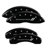 MGP 4 Caliper Covers Engraved Front & Rear With stripes/Durango Black finish silver ch - 12134SDGOBK