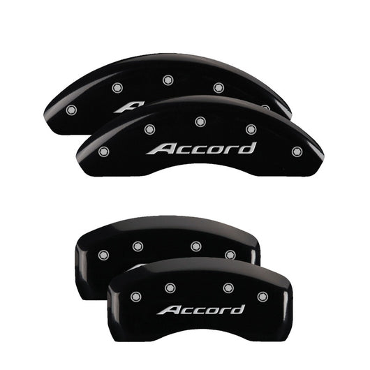 MGP 4 Caliper Covers Engraved Front Accord Rear Accord Black Finish Silver Char 2019 Honda Accord - 20225SACCBK