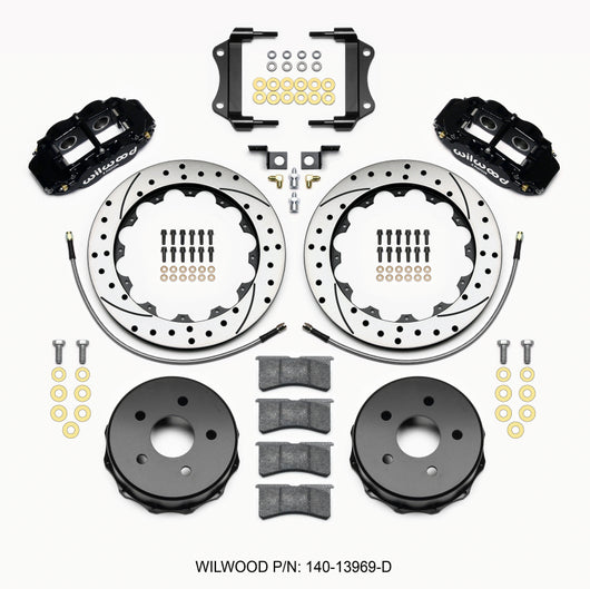 Wilwood Narrow Superlite 4R Rear Kit 12.88in Drilled 2007-up Jeep JK w/Lines - 140-13969-D