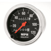 Autometer Traditional Chrome 3-3/8in 120 MPH In-Dash Full Sweep Mechanical Speedometer - 2492