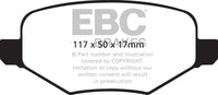 EBC 11-14 Ford Edge 2.0 Turbo Greenstuff Rear Brake Pads - DP21826