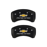 MGP 4 Caliper Covers Engraved Front & Rear Chevy racing Red finish silver ch - 14231SBRCRD