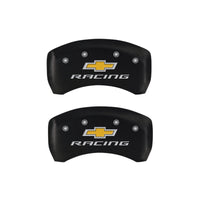 MGP 4 Caliper Covers Engraved Front & Rear Chevy racing Red finish silver ch - 14231SBRCRD