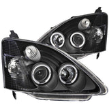 ANZO 2002-2004 Honda Civic Projector Headlights w/ Halo Black - 121057