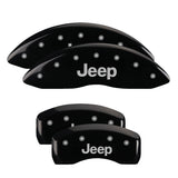MGP 4 Caliper Covers Engraved Front & Rear JEEP Black finish silver ch - 42003SJEPBK