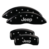 MGP 4 Caliper Covers Engraved Front & Rear JEEP Black finish silver ch - 42003SJEPBK