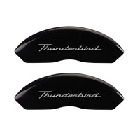 MGP 4 Caliper Covers Engrvd Front No bolts/Tbird Engrvd Rear/Tbird Emblem Blk fnsh slvr ch - 10086STDBBK