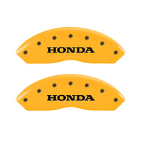 MGP 4 Caliper Covers Engraved Front Honda Engraved Rear Odyssey Yellow finish black ch - 20203SODSYL