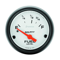 Autometer Phantom 52mm 73 Ohm Empty-10 Ohm Fuel Short Sweep Electric Fuel Level Gauge - 5715