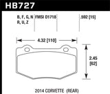 Hawk 2014 Chevrolet Corvette HPS 5.0 Rear Brake Pads - HB727B.592