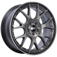 BBS CH-RII 20x8.5 5x120 ET32 Satin Platinum Center Black Lip SS Rim Prot Wheel -82mm PFS/Clip Req - CH651PBPO