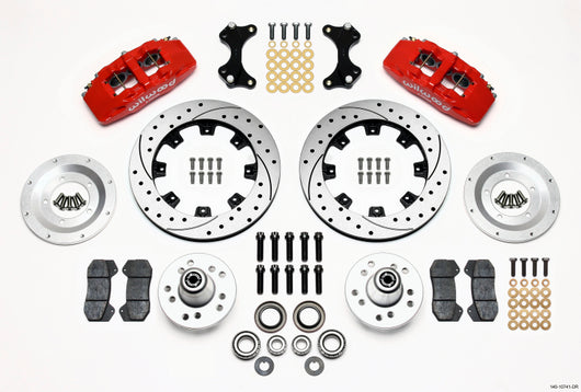Wilwood Dynapro 6 Front Hub Kit 12.19in Drilled Red WWE ProSpindle - 140-10741-DR