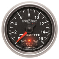 Autometer Sport-Comp II Full Sweep Electronic 0-1600 Deg F EGT/Pyrometer Peak & Warn w/ Elec Control - 3646
