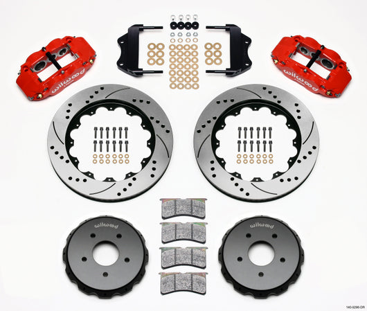 Wilwood Narrow Superlite 6R Front Hat Kit 14.00in Drilled Red 2004-2006 Pontiac GTO - 140-9296-DR