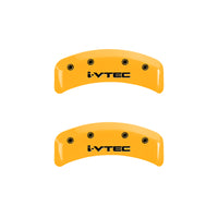 MGP 4 Caliper Covers Engraved Front & Rear i-Vtec Yellow finish black ch - 20130SIVTYL