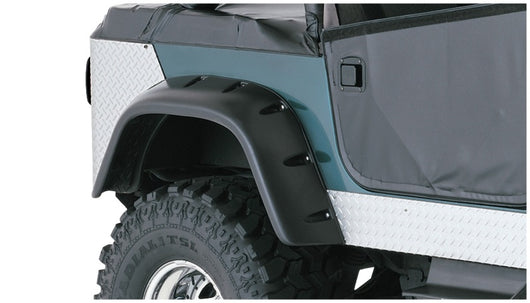 Bushwacker 59-83 Jeep CJ5 Cutout Style Flares 2pc - Black - 10060-07