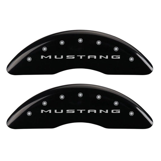 MGP 4 Caliper Covers Engraved Front 2015/Mustang Engraved Rear 2015/Bar & Pony Black fnsh silver ch - 10204SMB2BK