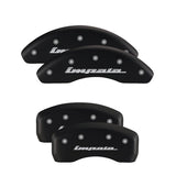 MGP 4 Caliper Covers Engraved Front & Rear Chevy Racing Red Finish Silver Char 2017 Chevrolet Camaro - 14240SBRCRD