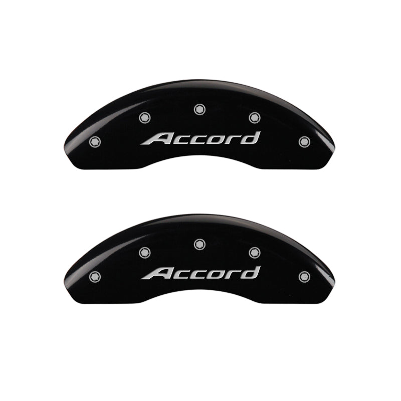MGP 4 Caliper Covers Engraved Front Accord Engraved Rear Accord Black finish silver ch - 20214SACCBK