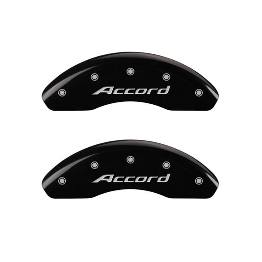 MGP 4 Caliper Covers Engraved Front Accord Engraved Rear Accord Black finish silver ch - 20130SACCBK