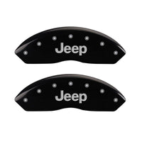 MGP 4 Caliper Covers Engraved Front & Rear JEEP Black finish silver ch - 42014SJEPBK