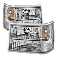 Xtune Jeep Grand Cherokee 93-98 1Pc Crystal Headlights Chrome HD-ON-JGC93-1PC-LED-C - 5017659