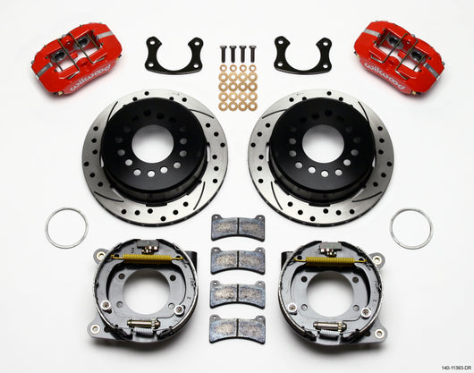 Wilwood Dynapro Low-Profile 11.00in P-Brake Kit Drill-Red Small Ford 2.66in Offset - 140-11393-DR