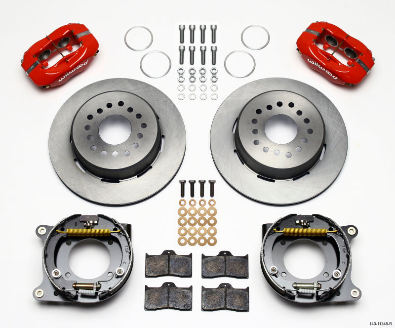 Wilwood Forged Dynalite P/S Park Brake Kit Red 55-57 Chevy 2.34in Offset - 140-11348-R