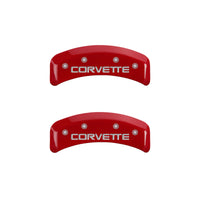 MGP 4 Caliper Covers Gloss Red Engraved with Corvette C4 (Full Kit 4 Pieces) - 13013SCV4RD