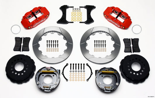 Wilwood Narrow Superlite 4R Rear P-Brk Kit 12.88in Red Chevy 12 Bolt w/ C-Clips Stggrd mt - 140-10908-R