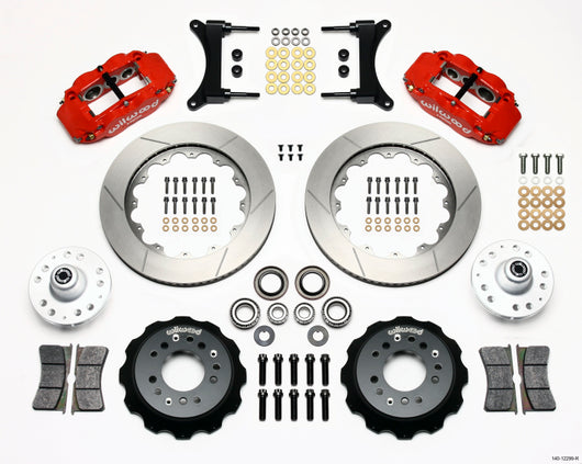 Wilwood Narrow Superlite 6R Front Hub Kit 14.00in Red 79-87 GM G Body - 140-12299-R