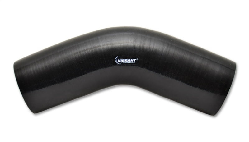 Vibrant 4 Ply Reinforced Silicone Elbow Connector - 5in ID x 4in Leg 45 Deg Elbow (BLACK) - 2917