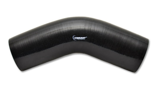 Vibrant 4 Ply Reinforced Silicone Elbow Connector - 3in I.D. - 45 deg. Elbow (BLACK) - 2754