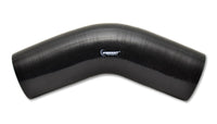 Vibrant 4 Ply Reinforced Silicone Elbow Connector - 5in ID x 4in Leg 45 Deg Elbow (BLACK) - 2917
