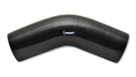Vibrant 4 Ply Reinforced Silicone Elbow Connector - 2.25in I.D. - 45 deg. Elbow (BLACK) - 2751