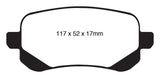 EBC 08-11 Chrysler Town & Country 3.3 Greenstuff Rear Brake Pads - DP61840