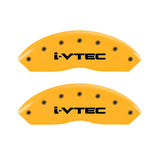 MGP 4 Caliper Covers Engraved Front & Rear i-Vtec Yellow finish black ch - 39014SIVTYL