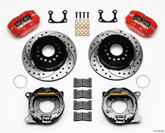 Wilwood Dynapro Dust-Boot P/S Park Brake Kit Drilled Red Big Ford 2.36in Offset - 140-13204-DR