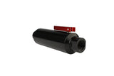 Aeromotive In-Line AN-10 Filter w/ Shutoff Valve 100 Micron SS Element - Black Anodize Finish - 12331