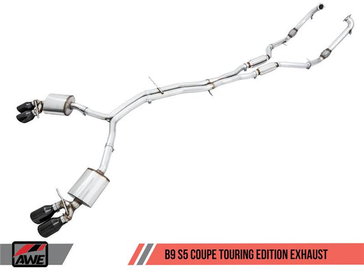 AWE Tuning Audi B9 S5 3.0T Touring Edition Exhaust - Black Diam Tips (102mm) - 3015-43092