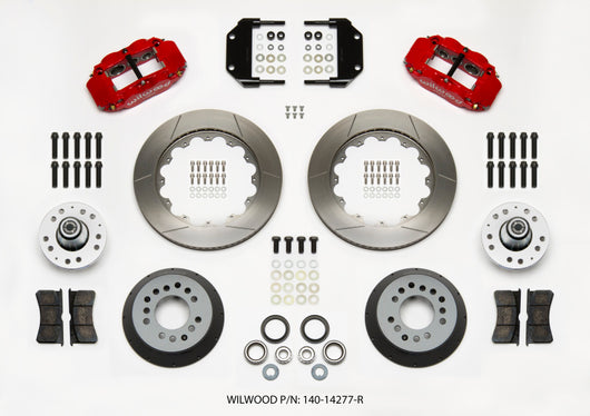 Wilwood Narrow Superlite 6R Front Hub Kit 14.00in Red Magnum Force Drop Spindle - 140-14277-R