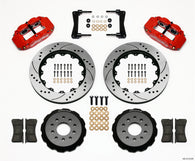 Wilwood Narrow Superlite 6R Front Hat Kit 14.00in Drill Red 2005-2014 Mustang - 140-9110-DR