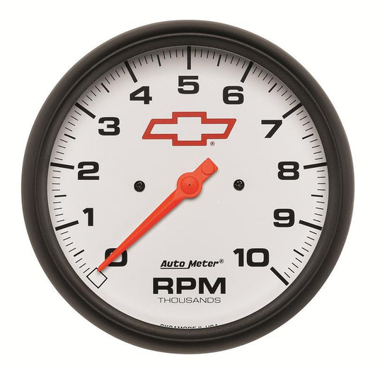 Autometer GM Bowtie White 5in 10000 RPM In-Dash Electronic Tachometer - 5898-00406