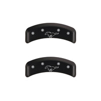 MGP 4 Caliper Covers Engraved Front Mustang Engraved Rear Pony Red finish silver ch - 10095SMPYRD