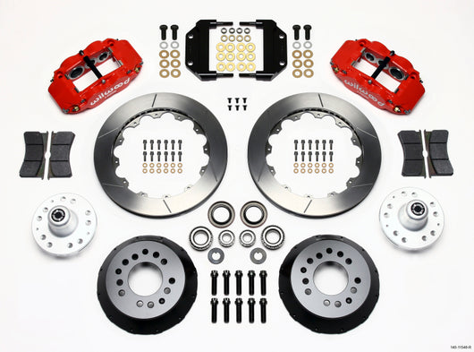 Wilwood Narrow Superlite 6R Front Hub Kit 12.88in Red Magnum Force Drop Spndle - 140-11548-R