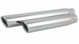 Vibrant 3.5in Round SS Truck/SUV Exh Tip (Single wall Angle Cut Rolled Edge) - 3in inlet 11in long - 1578